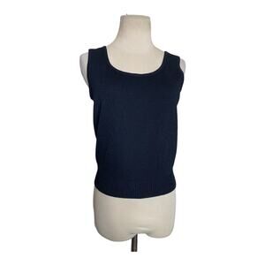 St. John black knit tank top size Small